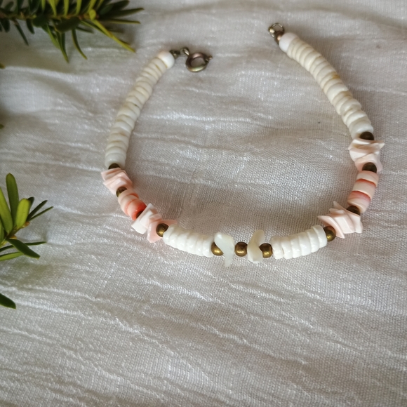 🦪 VTG MOP 🦪 1970s Native American Zuni Heishi, Luhuanus, & MOP fetish bracelet - Picture 4 of 8